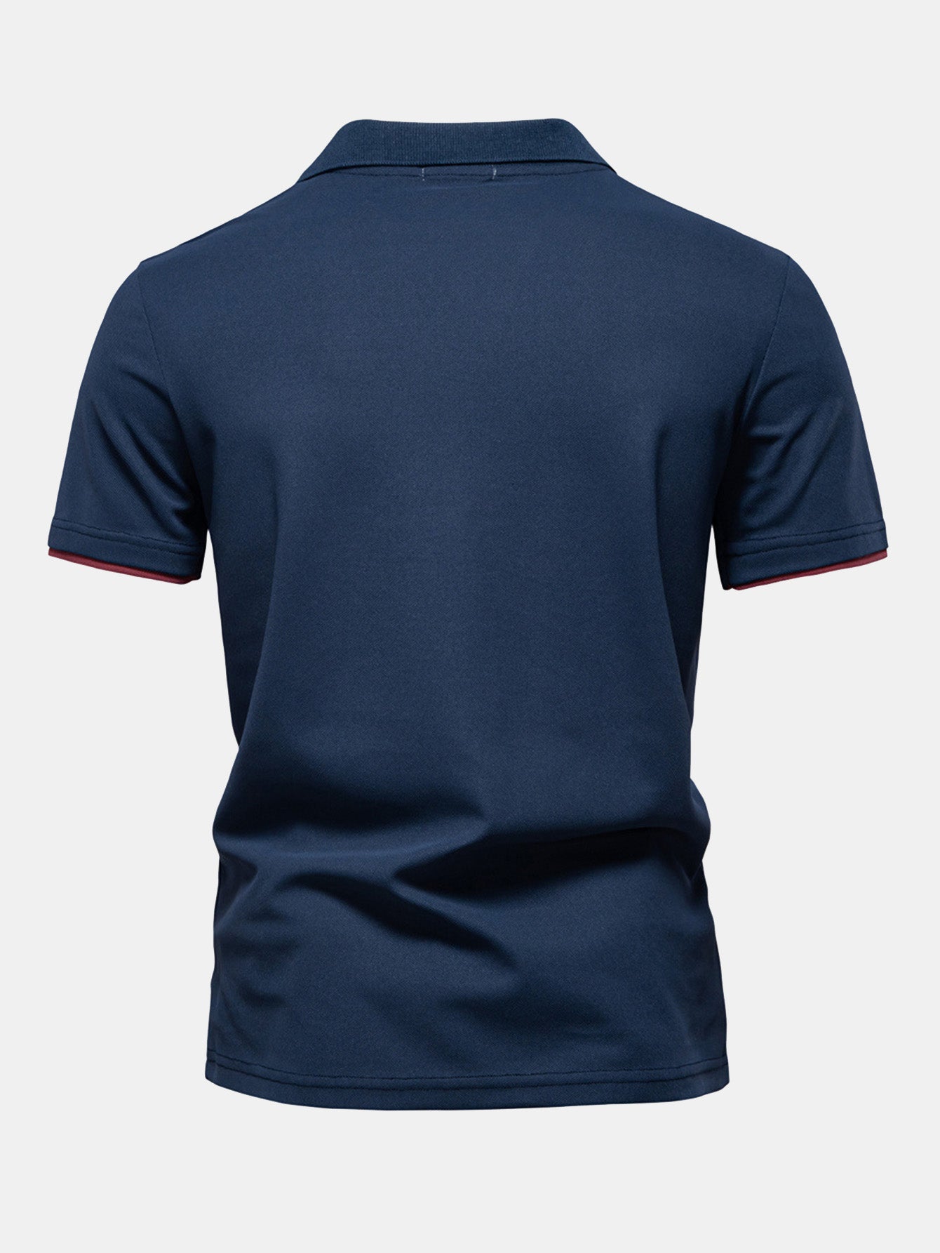 V-Neck Polo Shirt with Contrast Pique Design