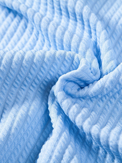 Textured V-Neck Polo & Shorts