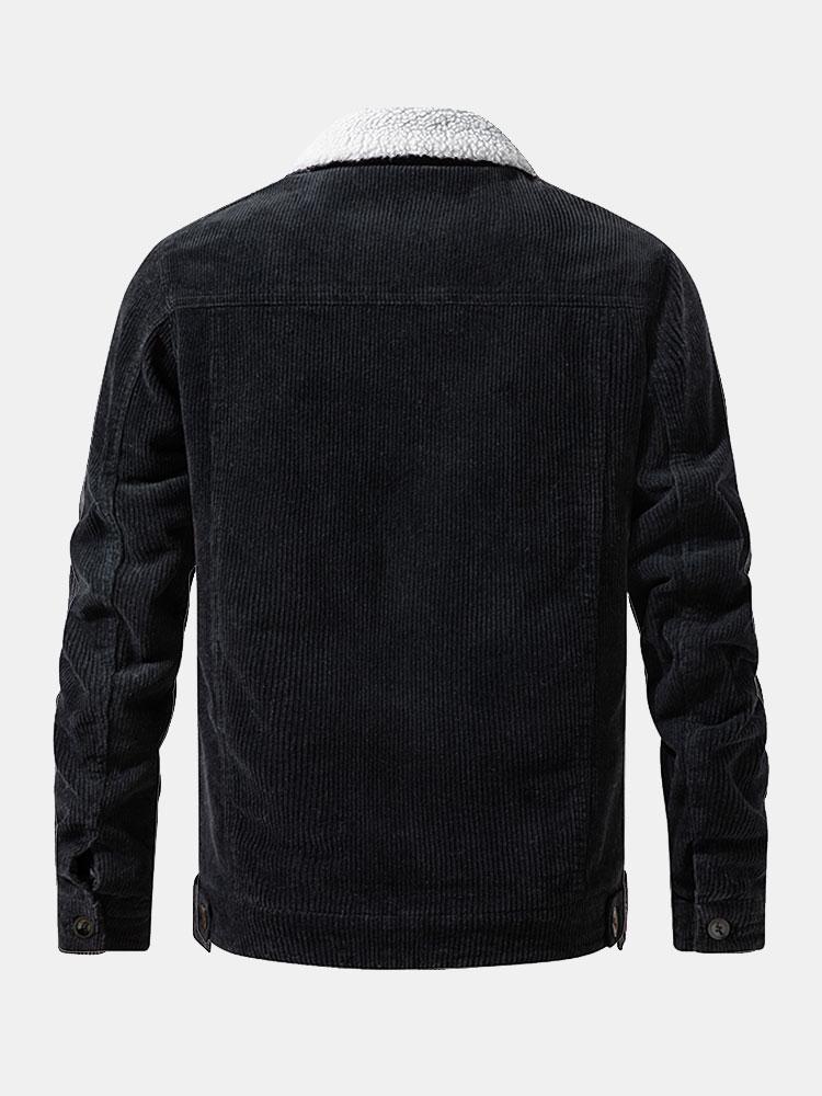 Teddy-Fleece Lined Cotton Corduroy Jacket