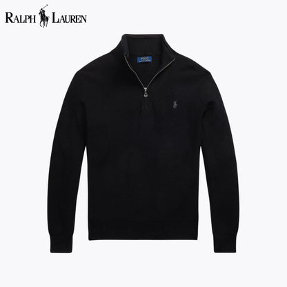 RL - Mesh-Knit Cotton Quarter-Zip Sweater