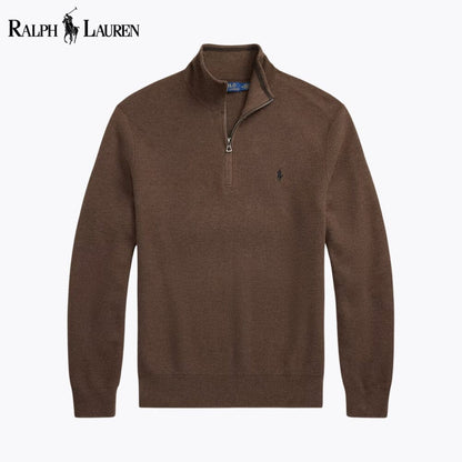 RL - Mesh-Knit Cotton Quarter-Zip Sweater