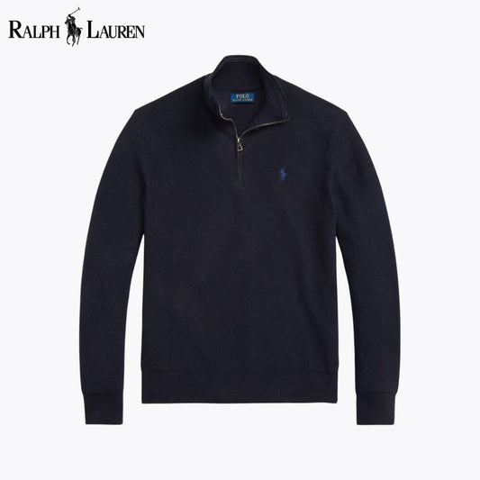 Ralph L. - Mesh-Knit Cotton Quarter-Zip Sweater