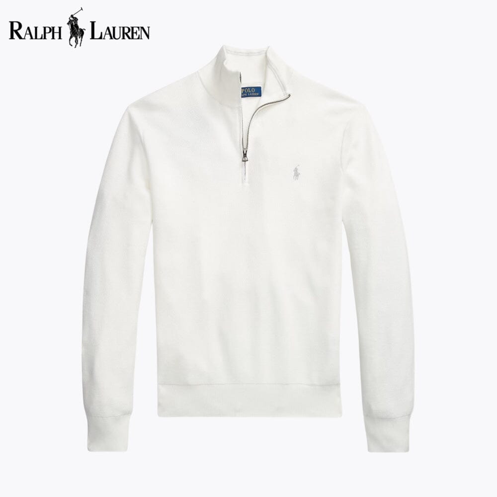 RL - Mesh-Knit Cotton Quarter-Zip Sweater
